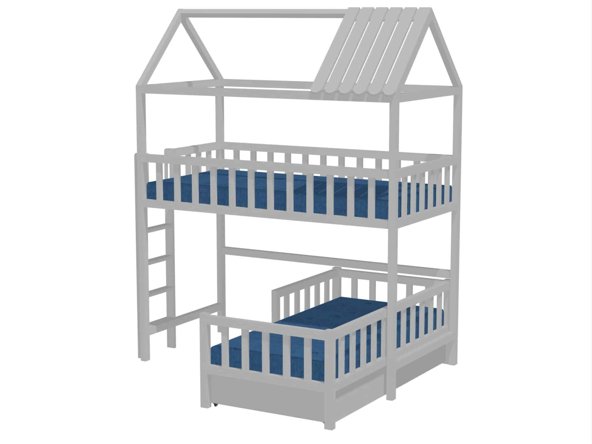 Piętrowy łóżko domek dla dzieci model Bunk "L"