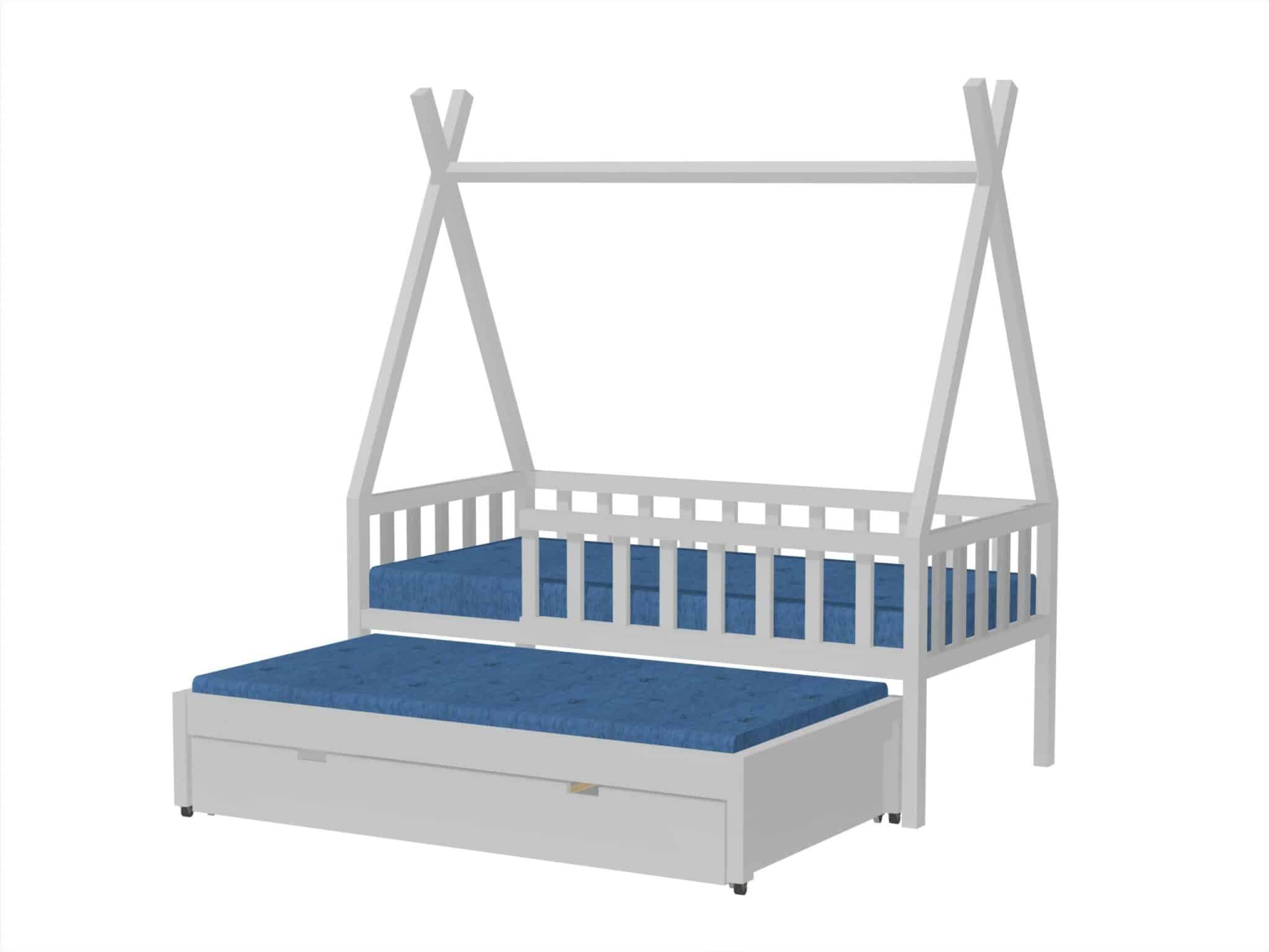 Podwójne łóżko dziecięce rozsuwane Tipi + 1