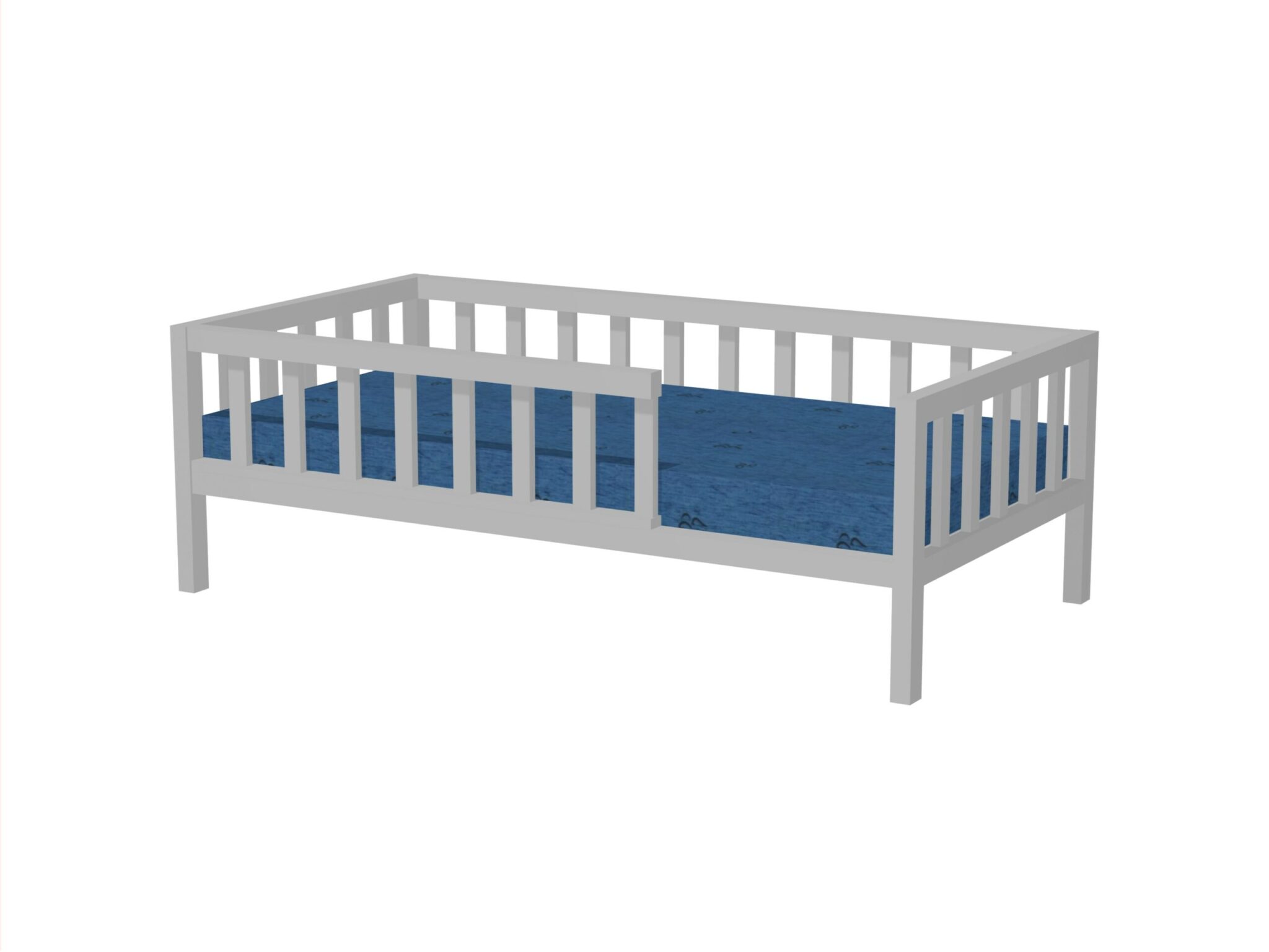 Klasyczne łóżko dziecięce z drewna model BASIC